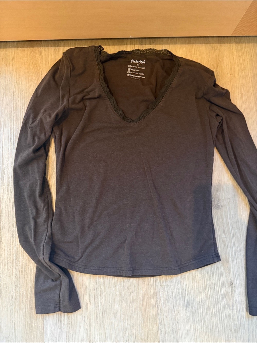 Small brown lace vneck